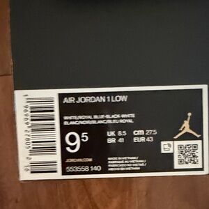 Nike Air Jordan 1 Low White Royal Blue Black Sneakers